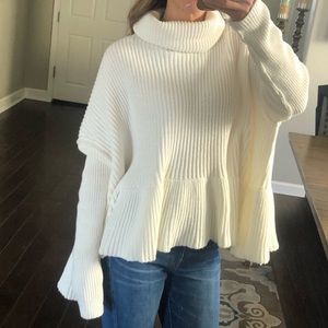 FP Layer Cake ivory turtle neck sweater